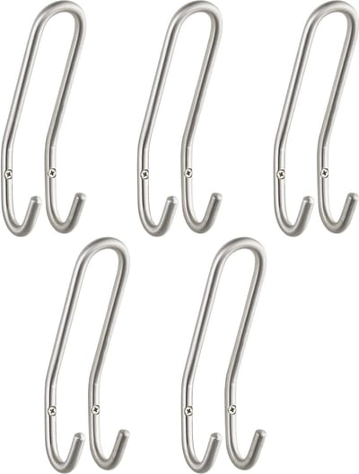 SOTECH 5 stuks garderobehaken FARA 192 x 51 mm echt roestvrij staal geborstelde kapstok wandkapstok jashaak hanger