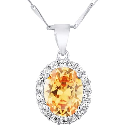 Organische Sapphire Color Crystal en Zirconiumoxides Silver 925 - Diana