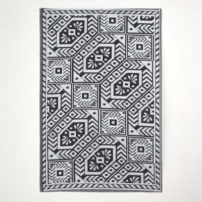 Homescapes buitenkleed zwart–wit patroon, 122 x 182 cm