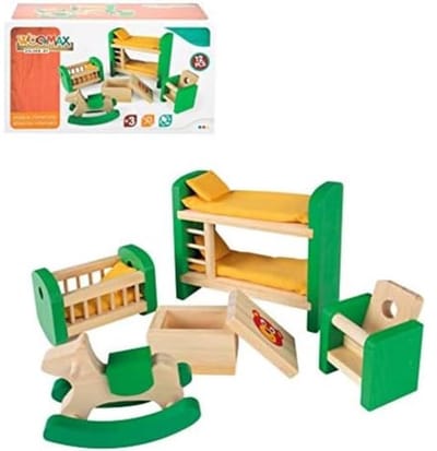 Poppenhuis meubels - Kinderkamer set - Poppenhuis inrichten - Natuurlijk hout materiaal - Schaal 1:12 - Niet gespecificeerd
