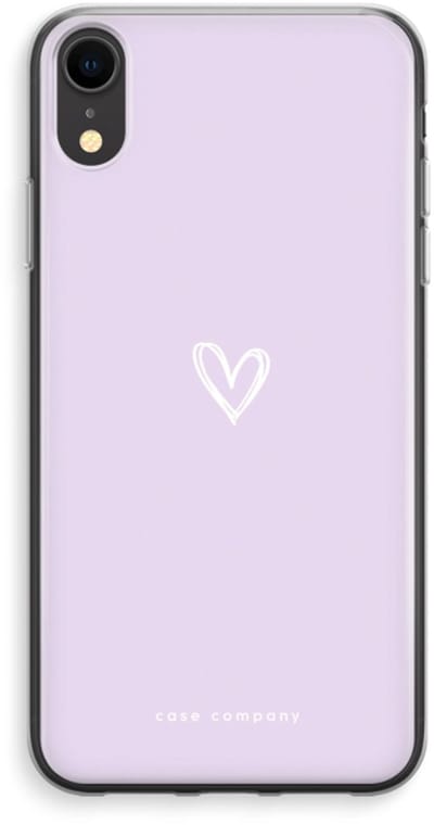 Case Company® - Hoesje geschikt voor iPhone XR hoesje - Klein hartje paars - Soft Cover Telefoonhoesje - Bescherming aan alle Kanten en Schermrand