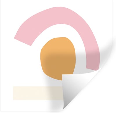 Muurstickers - Sticker Folie - Geometrische vormen - Minimalisme - Pastel - 100x100 cm - Plakfolie - Muurstickers Kinderkamer - Zelfklevend Behang XXL - Zelfklevend behangpapier - Stickerfolie