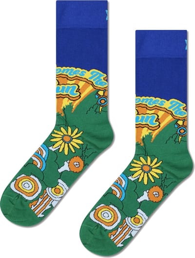 Happy Socks The Beatles Here Comes The Sun Sock - unisex sokken - groen - Unisex - Maat: 41 - 46