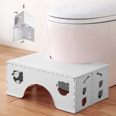 Opvouwbare Toiletkruk - Krukje Stoel - Ontlasting Verbeteren - Antislip Ontwerp - 30 x 45 x 18 cm - Wit
