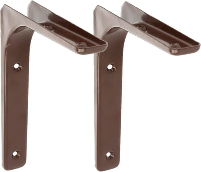 AMIG Plankdrager/planksteun van metaal - 2x - gelakt bruin - H150 x B125 mm - boekenplank steunen