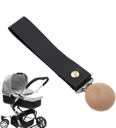 Kinderwagen Clips - Deken Bevestigers - Baby Warm Houden - Veilig Hout PU - 12.5 cm - Zwart