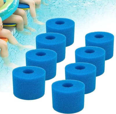Herbruikbare filterpatroon voor Intex S1 schuimzwembadfilter - vervangbare filterpatroon - zwembadfilterpatroon met schuimrubberen box Jacuzzi filter