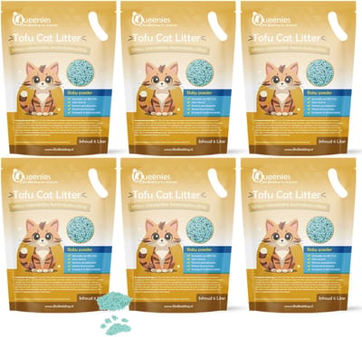 Bio Bedding Tofu Cat Litter 36 liter - Kattenbakvulling – Baby Poeder – 15 KG – Biologisch afbreekbaar