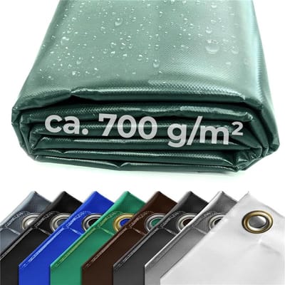 Afdekzeil Robuust - Beschermhoes Waterdicht - Universeel Gebruik - Zwaar PVC Materiaal - 4 x 4 Meter - Groen