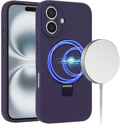 Hoesje geschikt voor iPhone 17 Hoesje Paars - MagSafe Compatible - Solidenz Kickstand Case - Shockproof Backcover