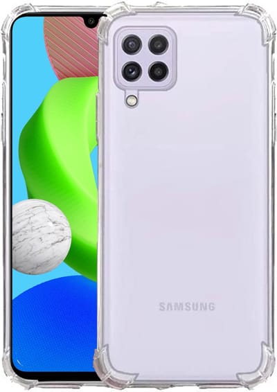 Hoesje Transparant geschikt voor Samsung Galaxy M22 - Shock Proof Hoesje Case met Versterkte rand