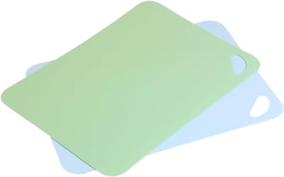 Famanu -Flexibele snijmat (antislip) - set van 2, materiaal: kunststof (PP), afmetingen: 38 x 29 x 0,2 cm, kleur: groen, lichtblauw | 30552