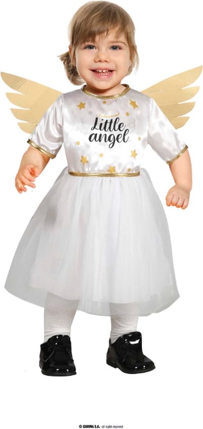 Fiestas Guirca - Jurk baby little angel 12-18 maanden - Carnavalskleding - Carnaval - carnavalskleding 2027 - Carnaval kostuum