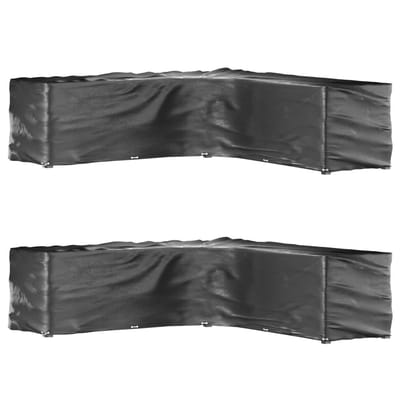 vidaXL - Tuinmeubelhoezen - L-vormig - 2 - st - 20 - oogjes - 300x300x90 - cm