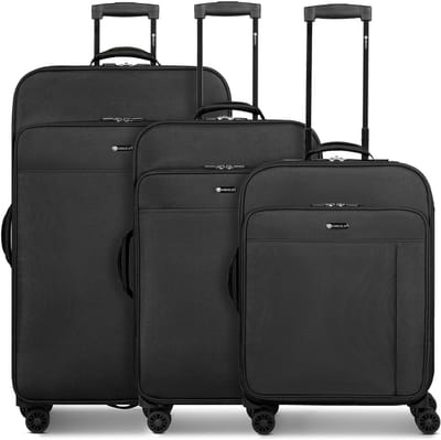 CHECK.IN Sevilla 3.0 4 wielen Kofferset 3-delig - Zachte bagage - - black