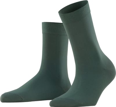 FALKE Cotton Touch eenkleurig katoen sokken dames groen - maat 35-38