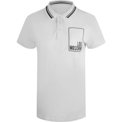 Love Moschino Small Box Logo Witte Poloshirt