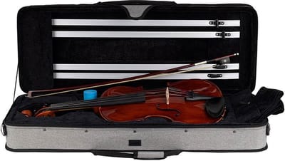 Leonardo LVA-20155 altviool set 15.5 (39.5cm), geheel massief, gevlamd, ebben toebehoren, incl, koffer en strijkstok
