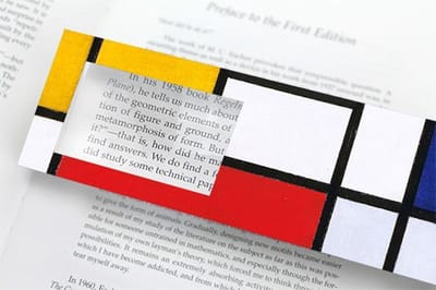 Boekenlegger met vergrotend loepje, Mondriaan