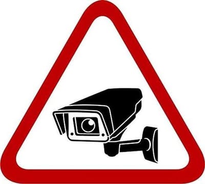 PVC-paneel Beveiligingscamera - Waarschuwingsbord Camera - Veiligheid Aangeven - Directe Druk - 12 x 10 cm - Wit