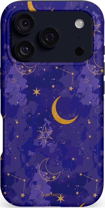 Casetastic hoesje geschikt voor Apple iPhone 17 Pro - MagSafe - Dubbellaagse bescherming - Sterrennacht - Fashion Case - Donkerblauw