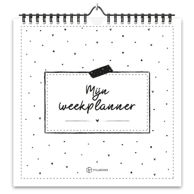 Fyllbooks - Mijn Weekplanner - Week Kalender Universeel en Ongedateerd - Planner - Zwart Wit