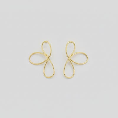 Dames Bloem Oorbellen Goudkleurig – Minimalistische Statement Oorbellen van RVS 6.5 cm