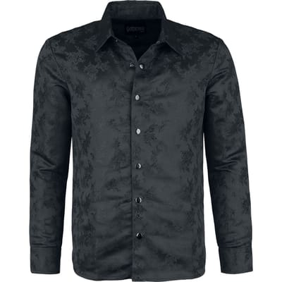 Gothicana by EMP - Gothic Longsleeve - Woven Rose Shirt - S tot XXL - voor Mannen - zwart