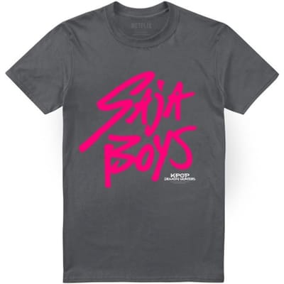 K-Pop Demon Hunters Unisex Volwassen Saja Jongens Logo T-shirt (Houtskool)