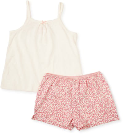 Little Label - zomerpyjama-set - roze luipaard - bio katoen - 14Y/158-164