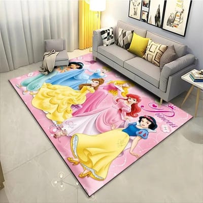 Disney Prinsessen Print Tapijt voor Woonkamer Slaapkamer Meisjeskamer Huisdecoratie Roze Kamerdecoratie Vloerkleed Antislip Mat 80*120cm
