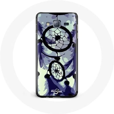 Coque pour Samsung Galaxy j3 2016 Attrape Rêve violet gris et Noir