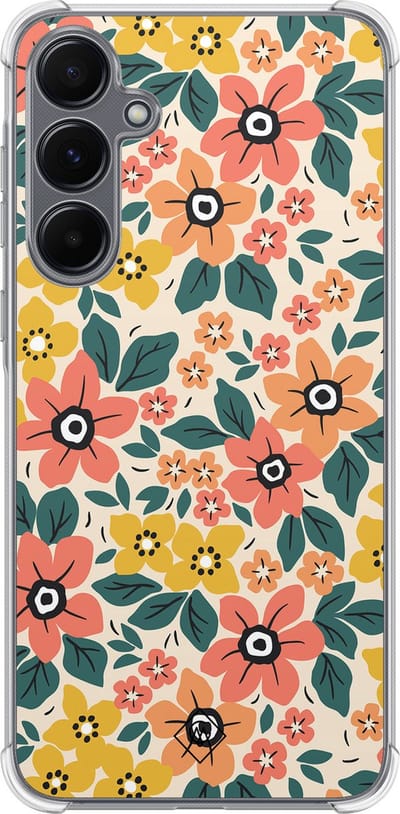 Casimoda® hoesje - Geschikt voor Samsung Galaxy A55 - Blossom - Shockproof case - Extra sterk - TPU/polycarbonaat - Multi, Transparant