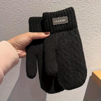 Gants Thermiques d'Hiver pour Femmes - Moufles à Doigts Entiers avec Poignets Élastiques, Gants Chauds pour Temps Froid pour la Conduite, le Ski, les Trajets gray
