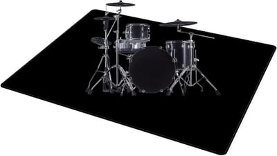 Drumtapijt, geluidsisolatie, geluidsisolatiemat, antislip, vierkante geluidsisolatiedeken voor bas drum snare, met klittenbandsluiting