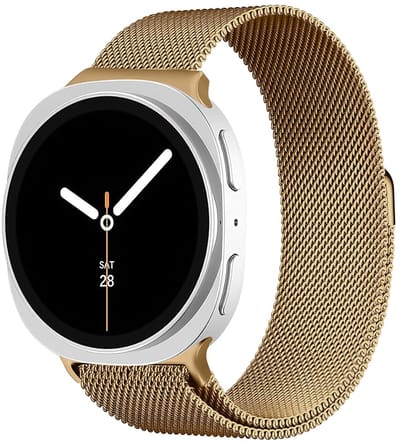 SBG Milanees Bandje Geschikt voor Samsung Galaxy Watch 8 - Roestvrij Stalen Horlogebandje Magnetisch - Goud
