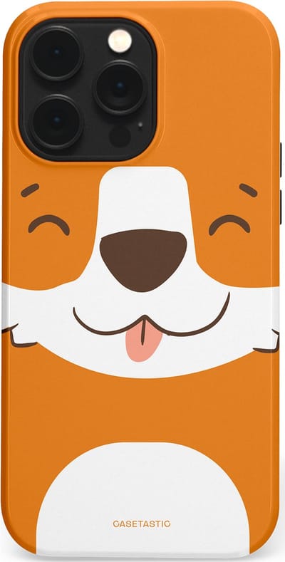 Casetastic hoesje geschikt voor Apple iPhone 14 Pro Max - MagSafe - Dubbellaagse bescherming - Knuffelkopjes vos - Fashion Case - Oranje Wit