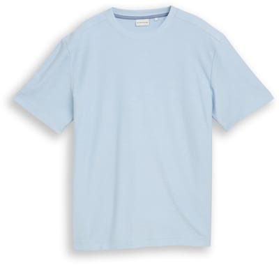 Tom Tailor - T-shirt met ottoman-structuur - Maat XL - light blue grey