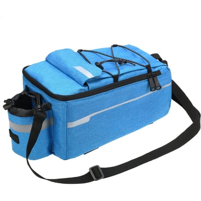 Lixada Geïsoleerde Koffer Koeltas Fiets Achterdrager Opberg Bagagezak Reflecterende MTB Fietstas Zijkoffer Schouder blauw