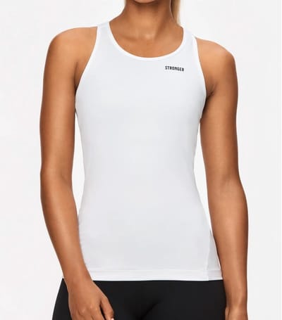 Stronger - Signature Racerback - Sportshirt - Dames - Wit - Maat XXL