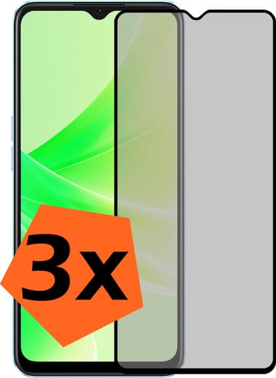 Screenprotector - 3 Stuks - Geschikt voor OPPO A17 - Privacy Filter - Gehard Glas - Beschermglas - Tempered Glass - Screen Protector