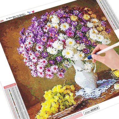 5D diamant schilderij volledige bloem borduurwerk verkoop diamant mozaïek strass foto 30x30 beige