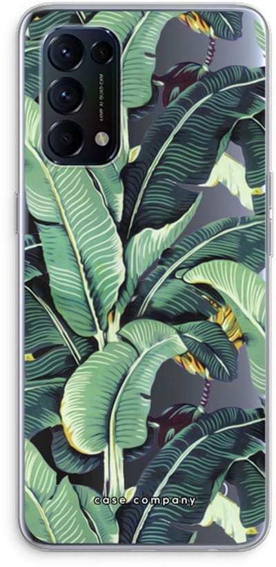 Case Company® - Hoesje geschikt voor Oppo Find X3 Lite hoesje - Bananenbladeren - Soft Cover Telefoonhoesje - Bescherming aan alle Kanten en Schermrand