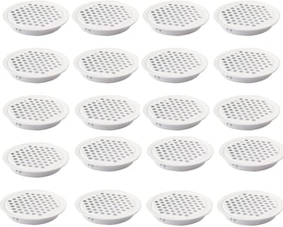 Ventilatierooster - 20 stuks - 53mm - Ronde luchtroosters - RVS - Ventilatiegaten - Voor badkamer, thuiskantoor, keuken - Wit