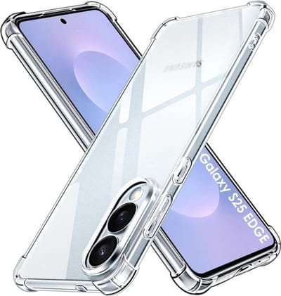 Crystal Anti Shock Back Cover Geschikt voor Samsung Galaxy S25 Edge - Transparant - Verstevigde Hoeken