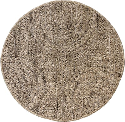 the carpet Kansas - Robuust In- en Outdoor vloerkleed, natuurlijk jute-look, weerbestendig, geschikt voor terras en tuin, 120 cm rond