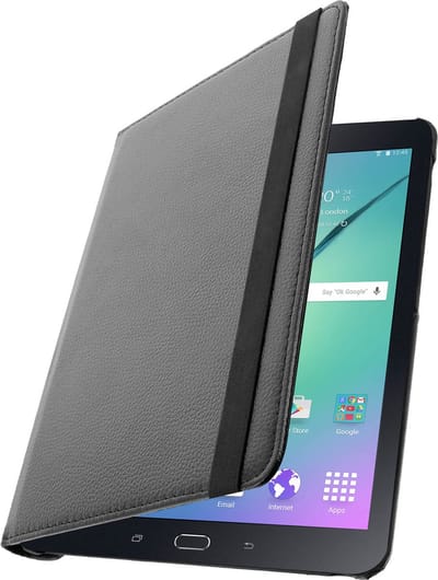 Avizar Foliohoes Geschikt voor Samsung Galaxy Tab S2 9.7 Zwart met klep, video ondersteuning 360° portret/landschap, Zwart
