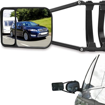 Dailygoods- Sleepspiegel universeel verstelbaar - dubbele lens - clip-on - 1 stuk - schokbestendig - antislip houder - Achteruitkijkspiegel