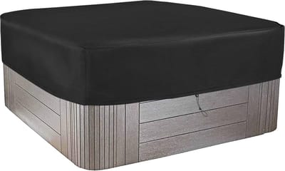 Whirlpool afdekking whirlpool outdoor opblaasbaar SPA hot tub zwembad, vierkant all-weather tuin whirlpool cover 420D Oxford-stof, bescherming tegen wind UV-bescherming (230 x 230 x 25 cm)