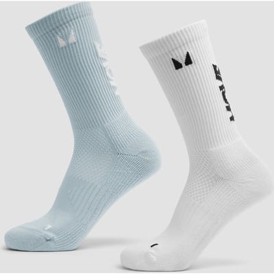 MP Move Club Hardloopsokken (2 paar) - Babyblauw/Wit - UK 6-8